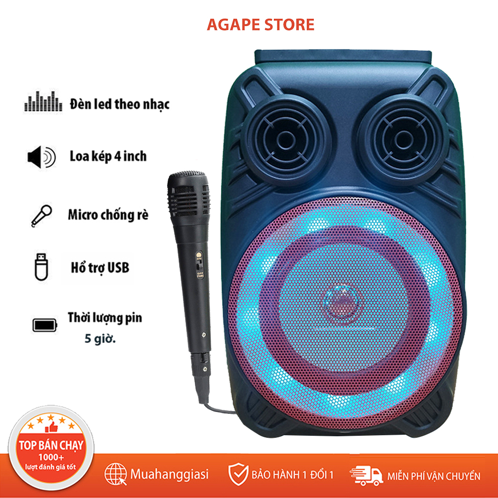 Loa Bluetooth Karaoke Bluetooth 1206 Tiện lợi Âm to Bass Mạnh Cực đã- Loa bluetooth không dây giá rẻ- Loa Karaoke Tại Nhà Thiết Kế Bắt Mắt