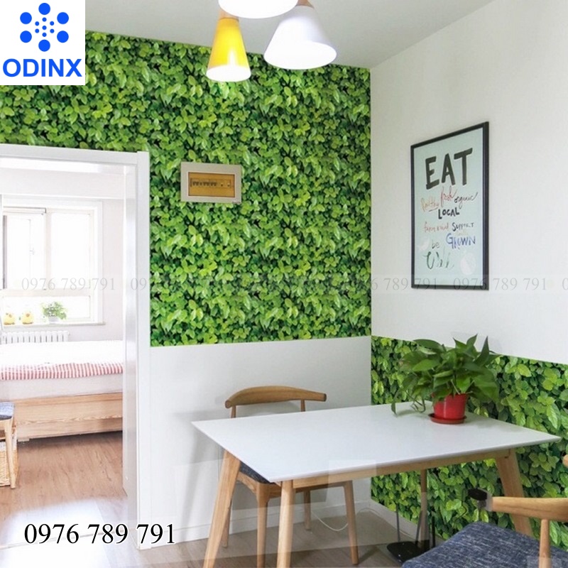 CUỘN 10M GIẤY DÁN TƯỜNG (decal cuộn) MÃ THẢM LÁ 3D