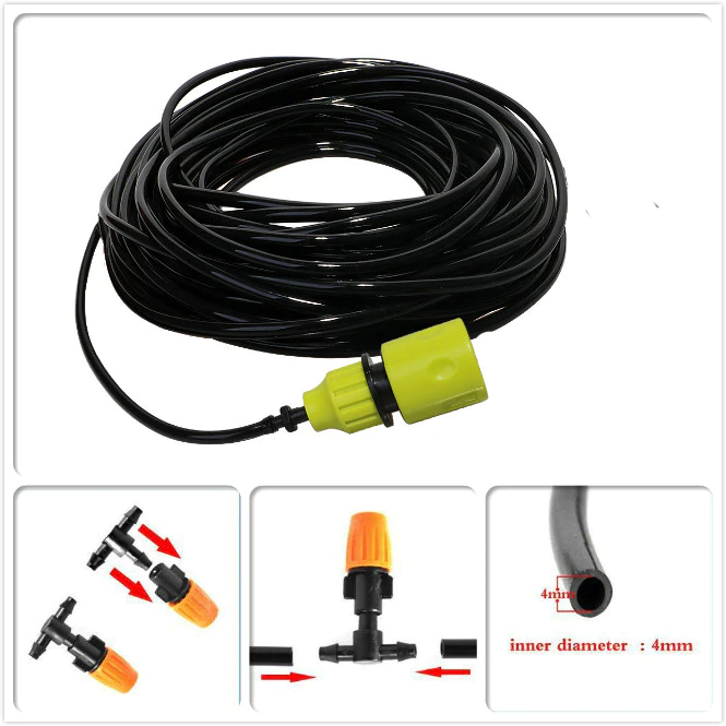 Bộ phun sương tưới cây, tưới lan, phun làm mát, giữ ẩm vườn ươm, nhà nấm ... bộ 4 béc phun sương 10 mét dây kèm đầu nối với vòi nước có ren.