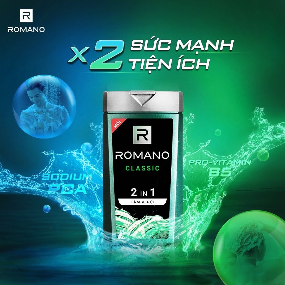 [HCM]Romano - Tắm gội 2 trong 1 Classic 650 gr