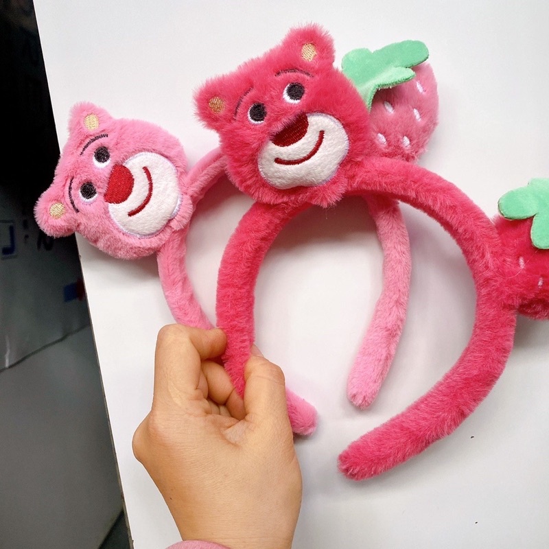 Cài tóc gấu dâu tây hồng lotso dễ thương