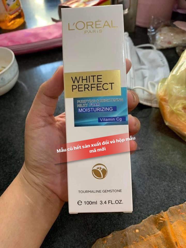 Sữa rửa mặt LORÉAL WHITE PERFECT - HX1666 - Da nhạy cảm, mụn - Nhật Bản - 100g
