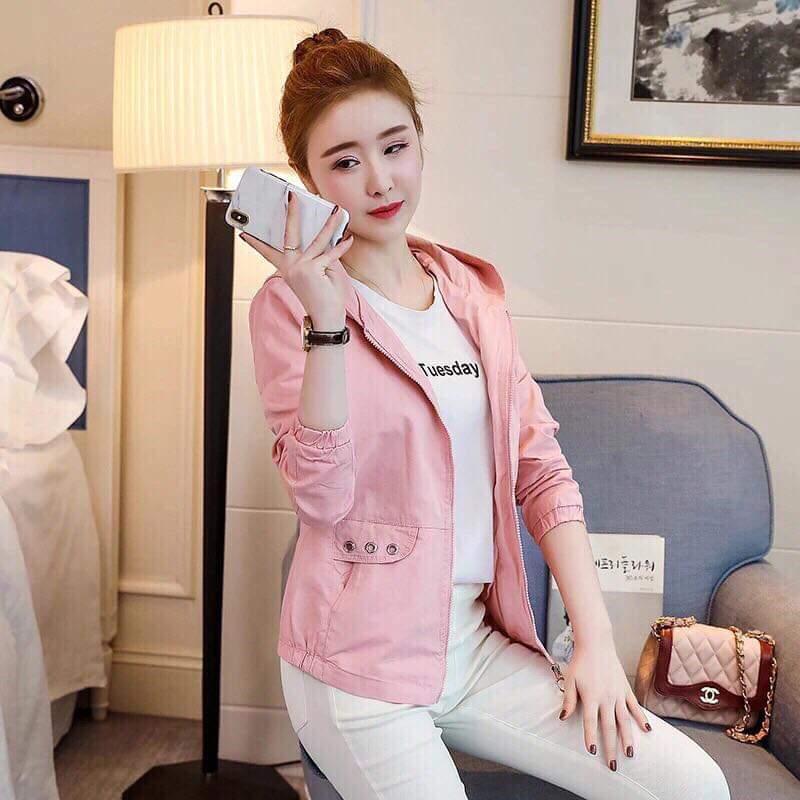 [HCM]áo khoác nữ form rộng có nón cá tính
