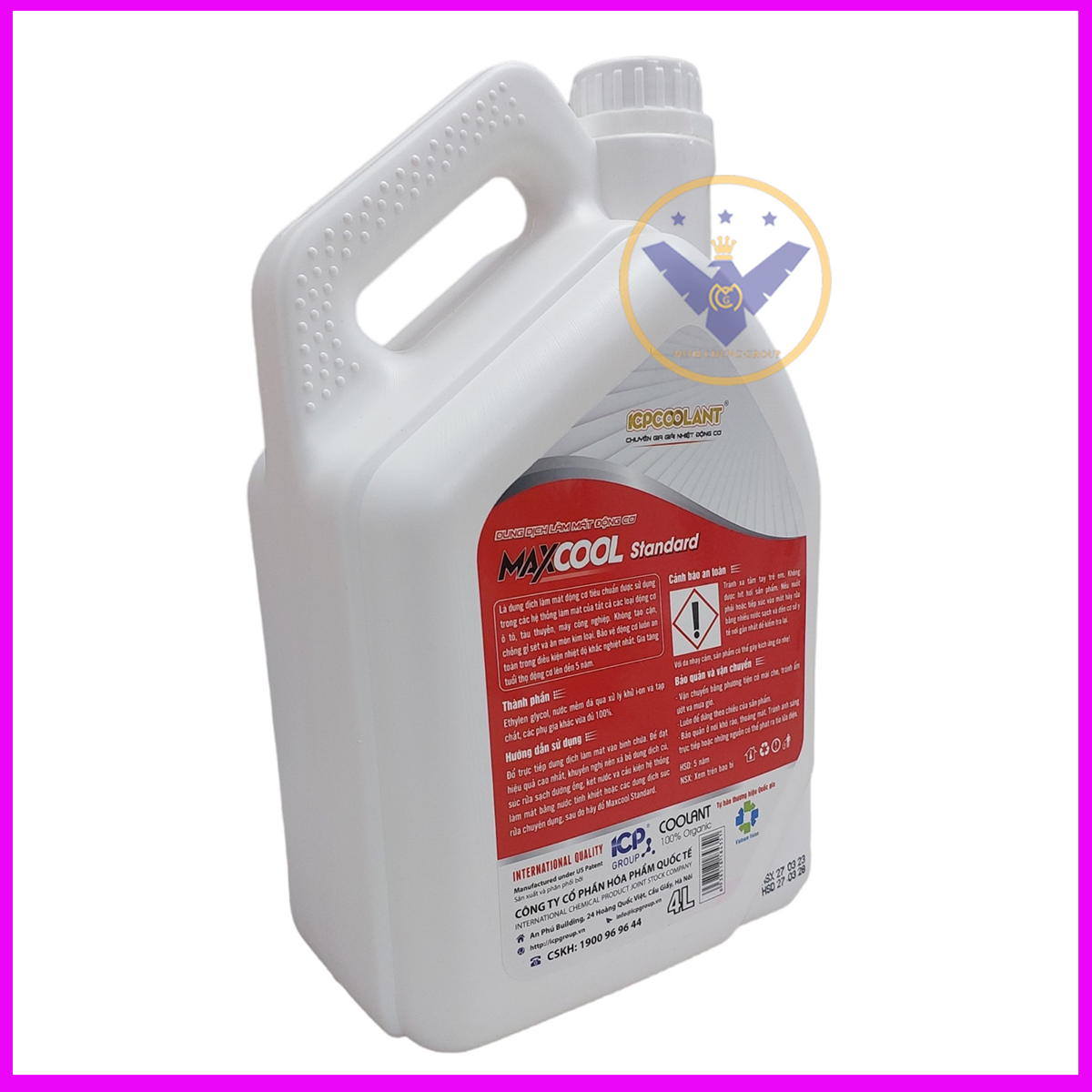 2 nước làm mát xe ô tô màu đỏ Maxcool Standard can 4L