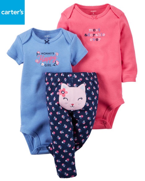 Bộ bé gái carters 12 tháng - 3 cái - hàng mỹ