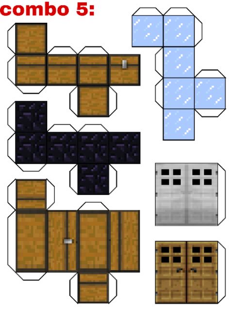 5 Combo Mô hình giấy block(khối) Minecraft
