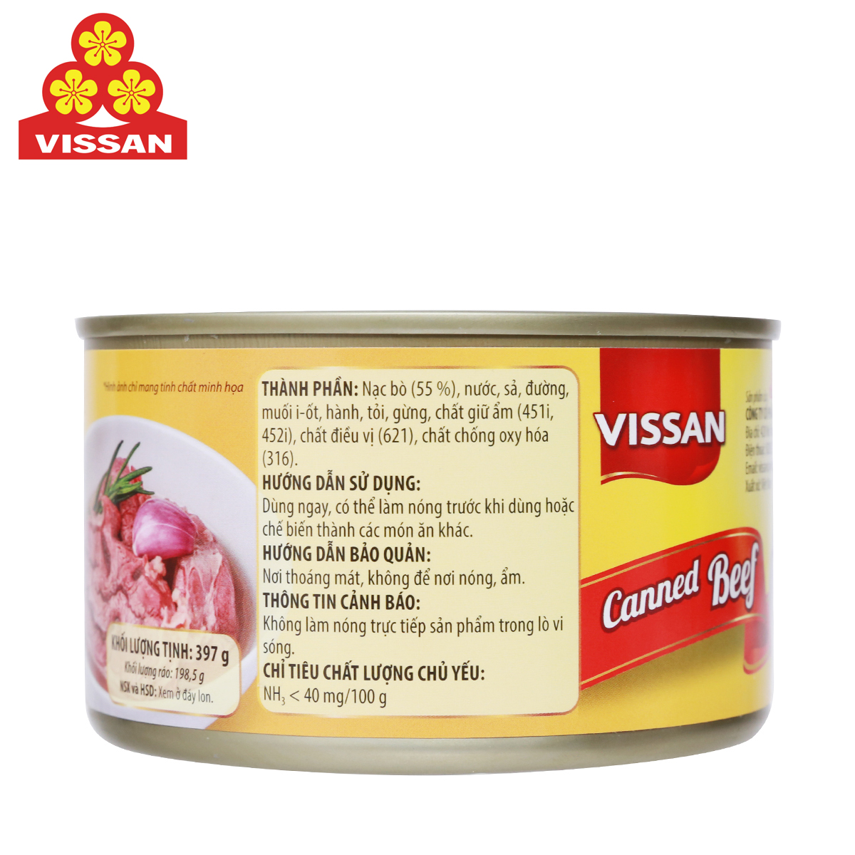 BÒ HẦM CANNED BEEF VISSAN 397 GRAM
