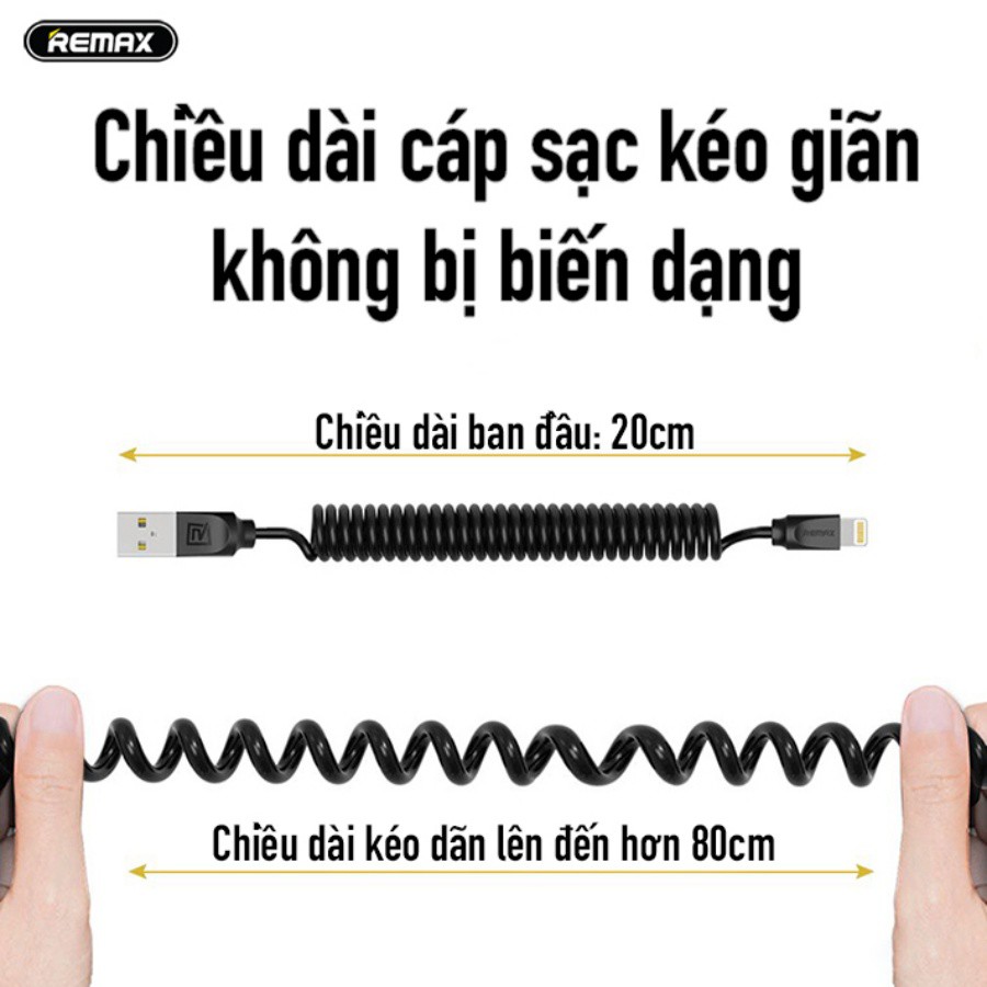 Dây cáp sạc lò xo Lightning cho iPhone iPad