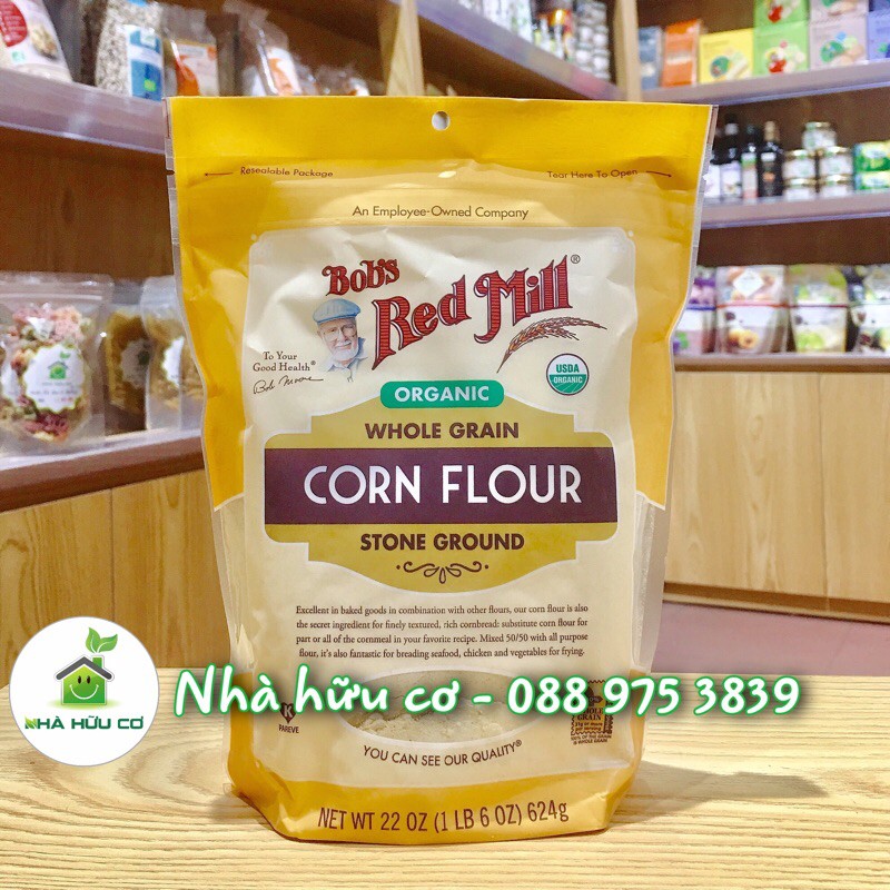Bột ngô/Bột bắp hữu cơ Bob's Red Mill túi zip 100gr - 200g