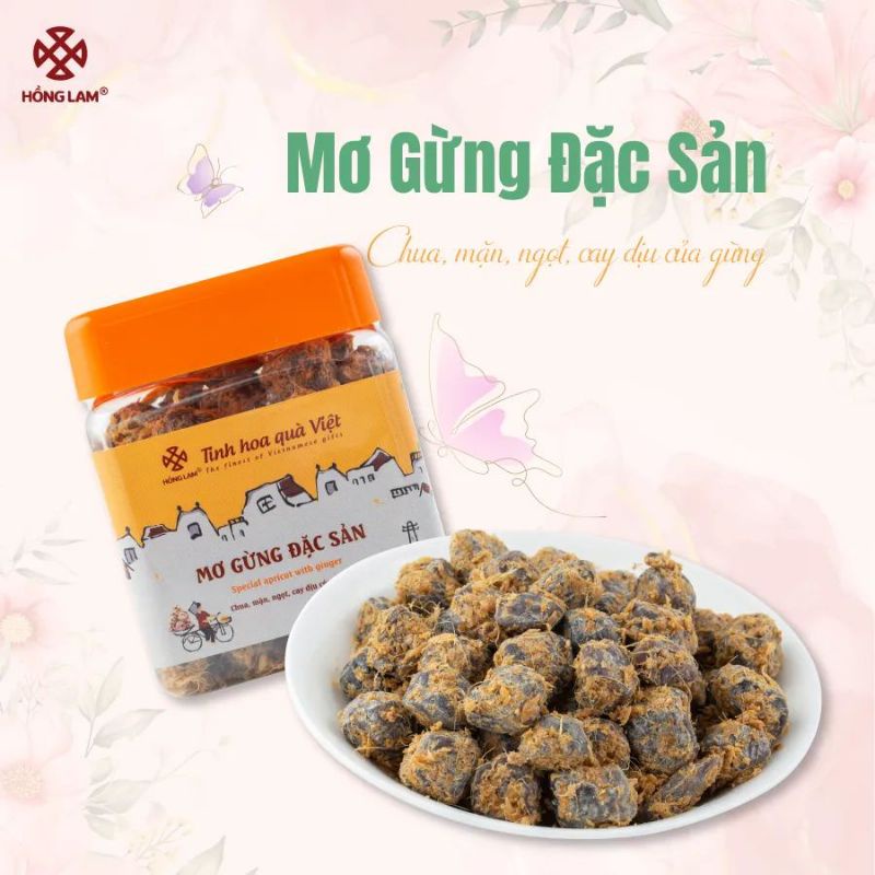 Mơ Gừng Đặc Sản hộp 200g - Ô Mai Hồng Lam