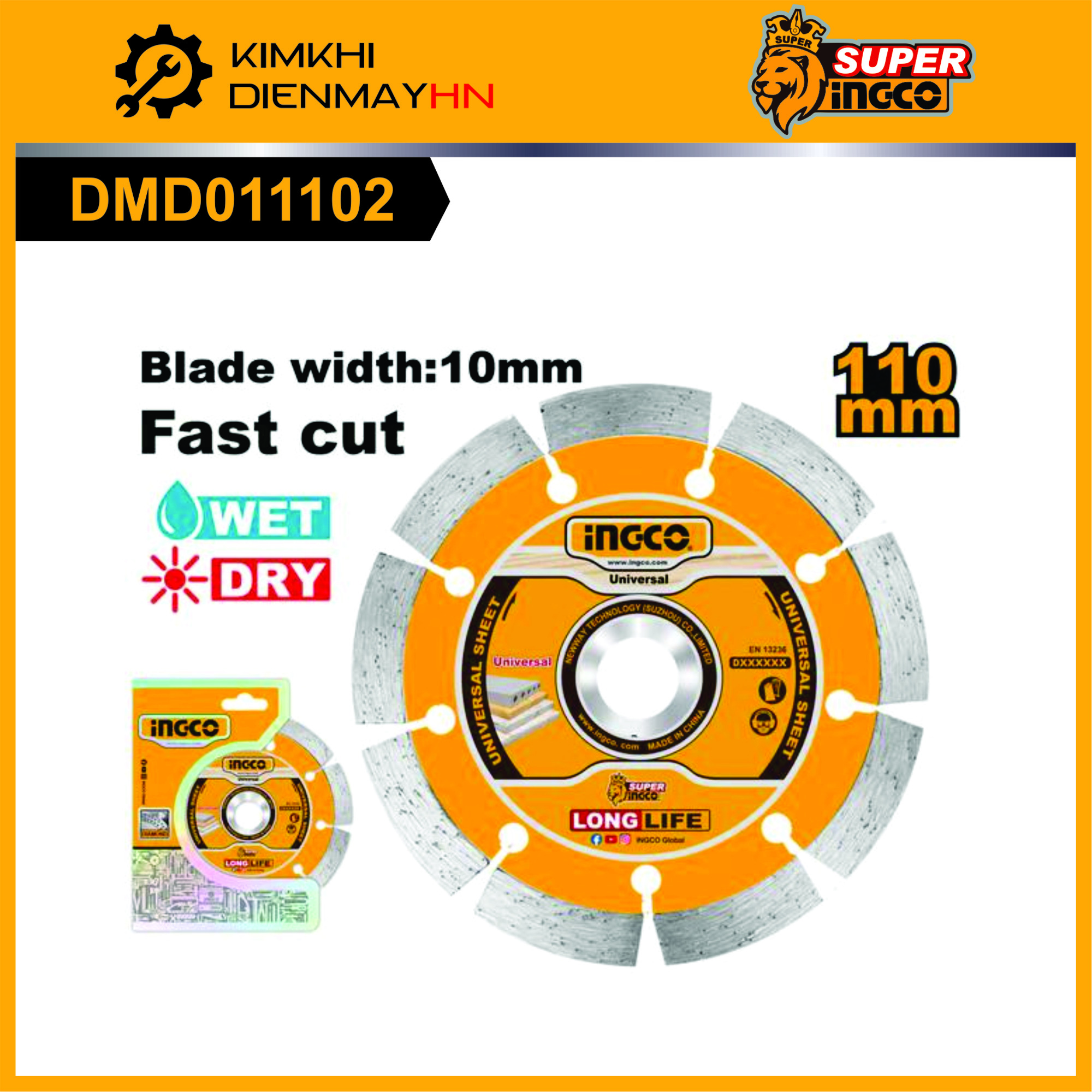 Đĩa cắt gạch khô INGCO DMD011102M