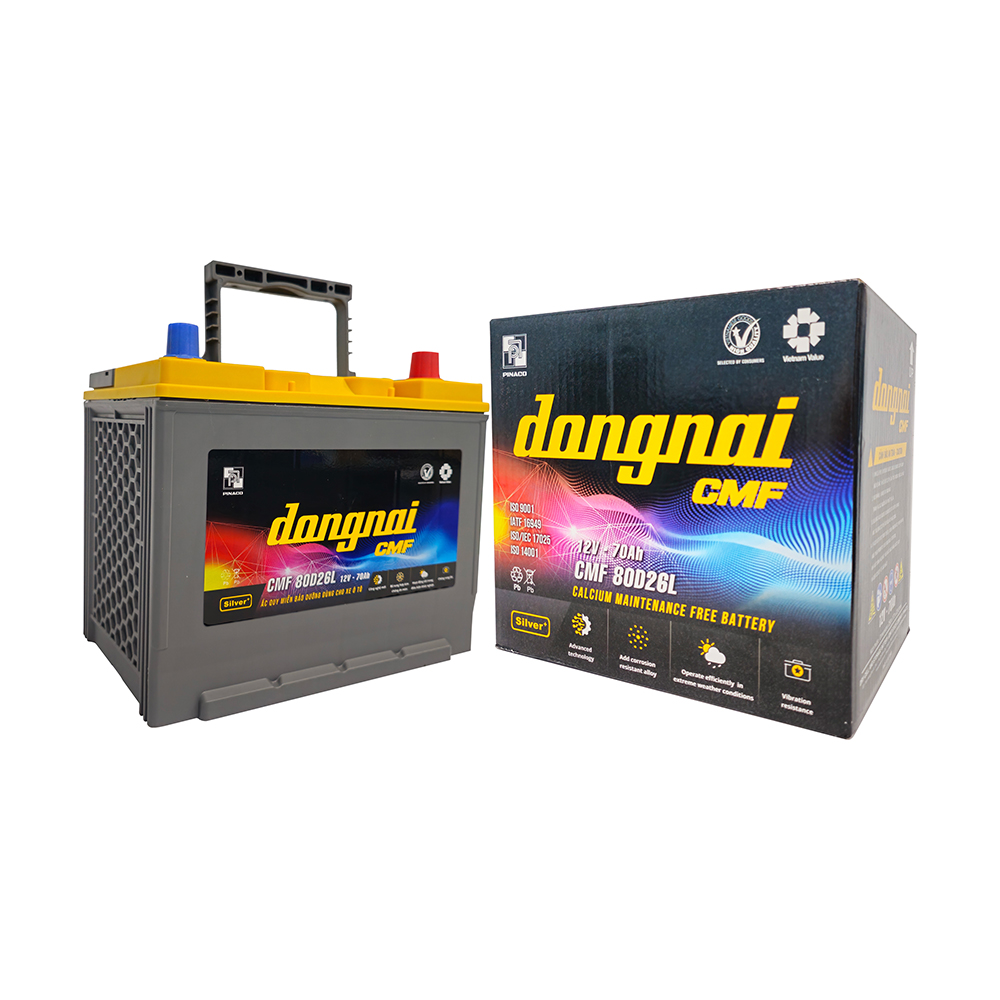 Ắc quy Ô tô ĐỒNG NAI CMF 80D26 (12V-70Ah)