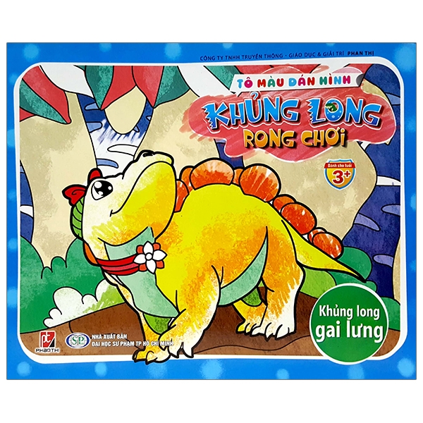 Fahasa - tô màu dáng hình khủng long rong chơi - khủng long gai lưng