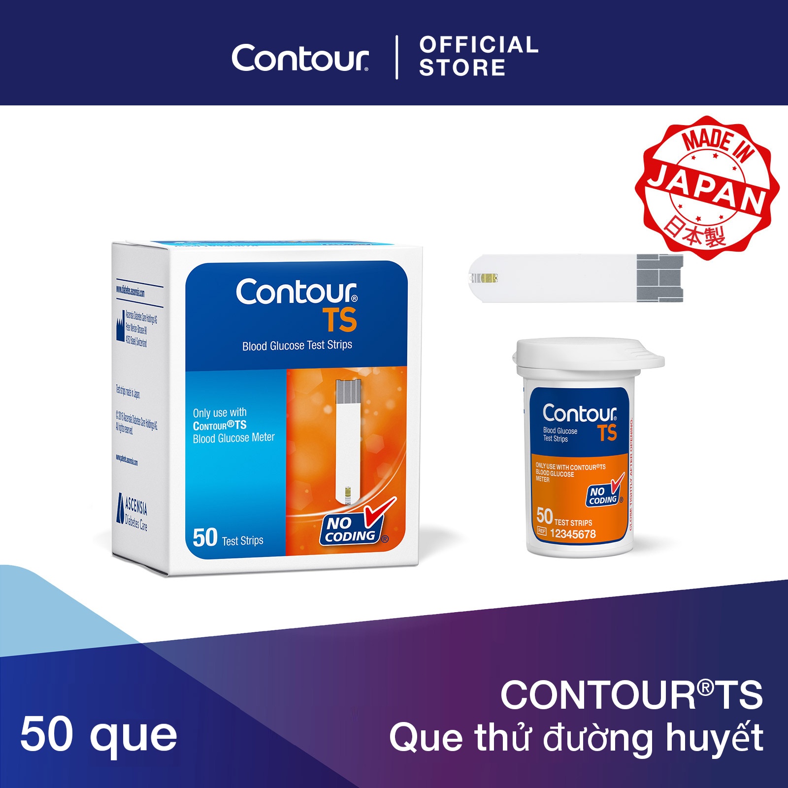 CONTOUR®TS Que thử đường huyết 50’cái