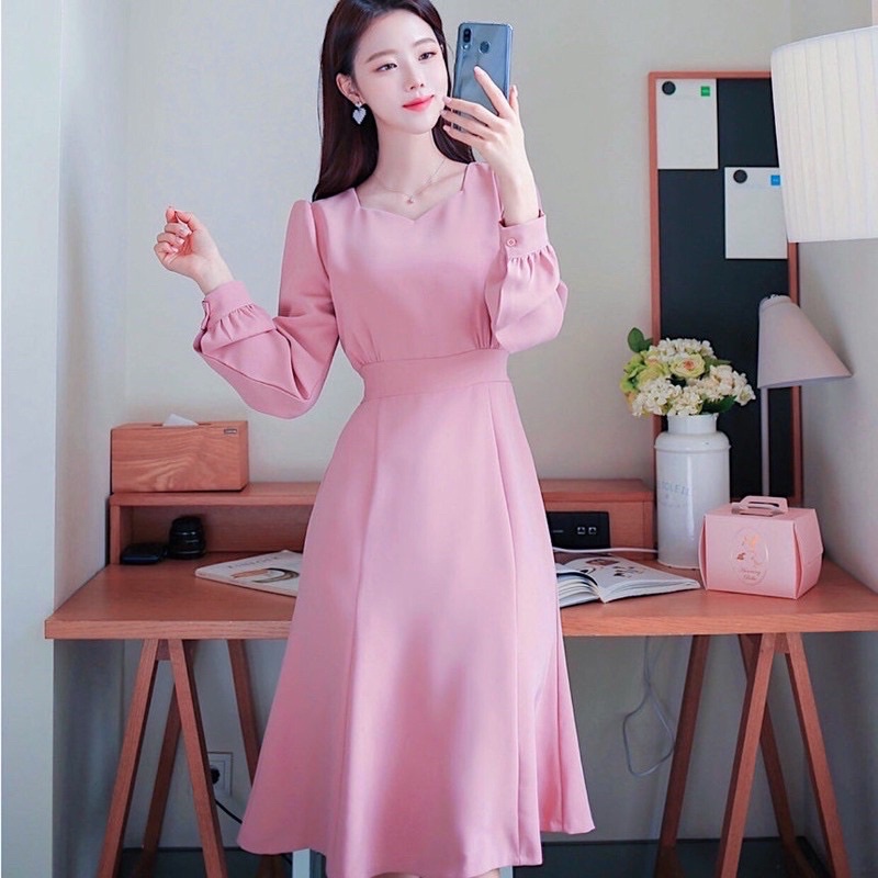 ĐẦM TAY DÀI, THẮT NƠ PHÍA SAU (có ảnh thật)MS76