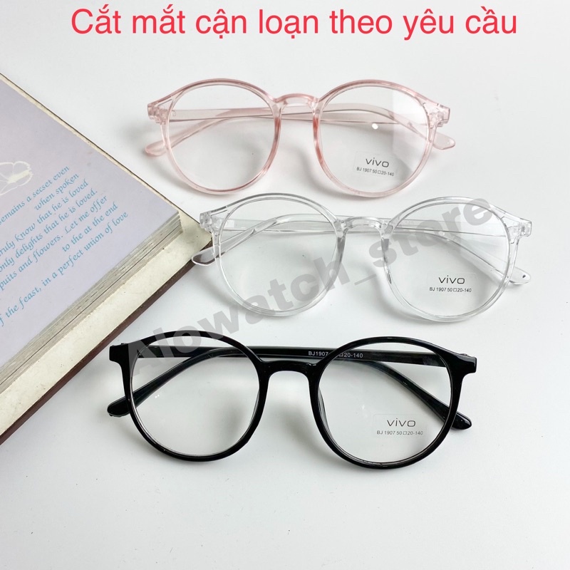Gọng kính nam nữ vivo dáng tròn giá rẻ - nhận cắt mắt cận loạn viễn