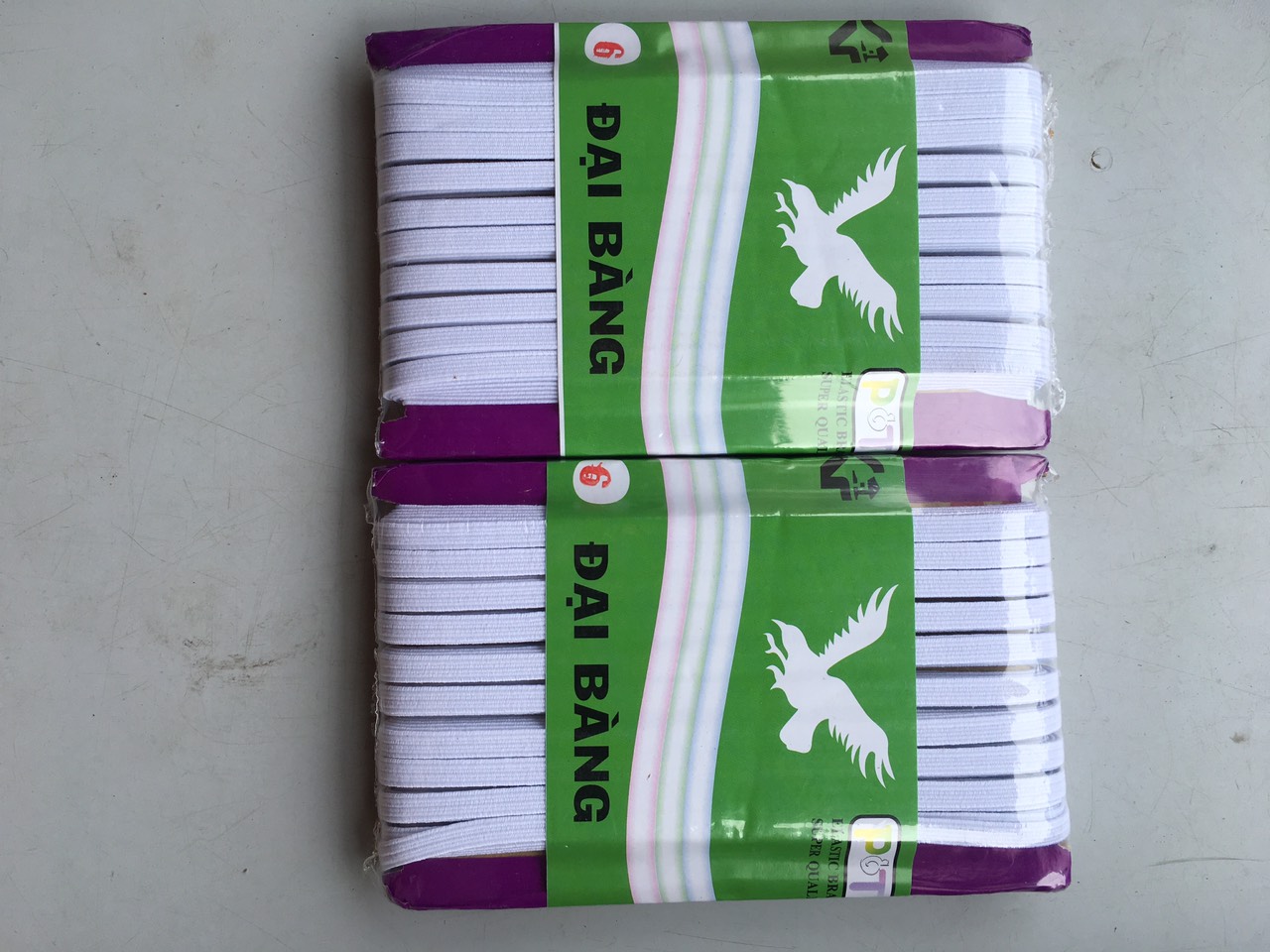 Thun/chun dẹp Đại Bàng tím cuộn 20M sử dụng làm chun quần áo ...