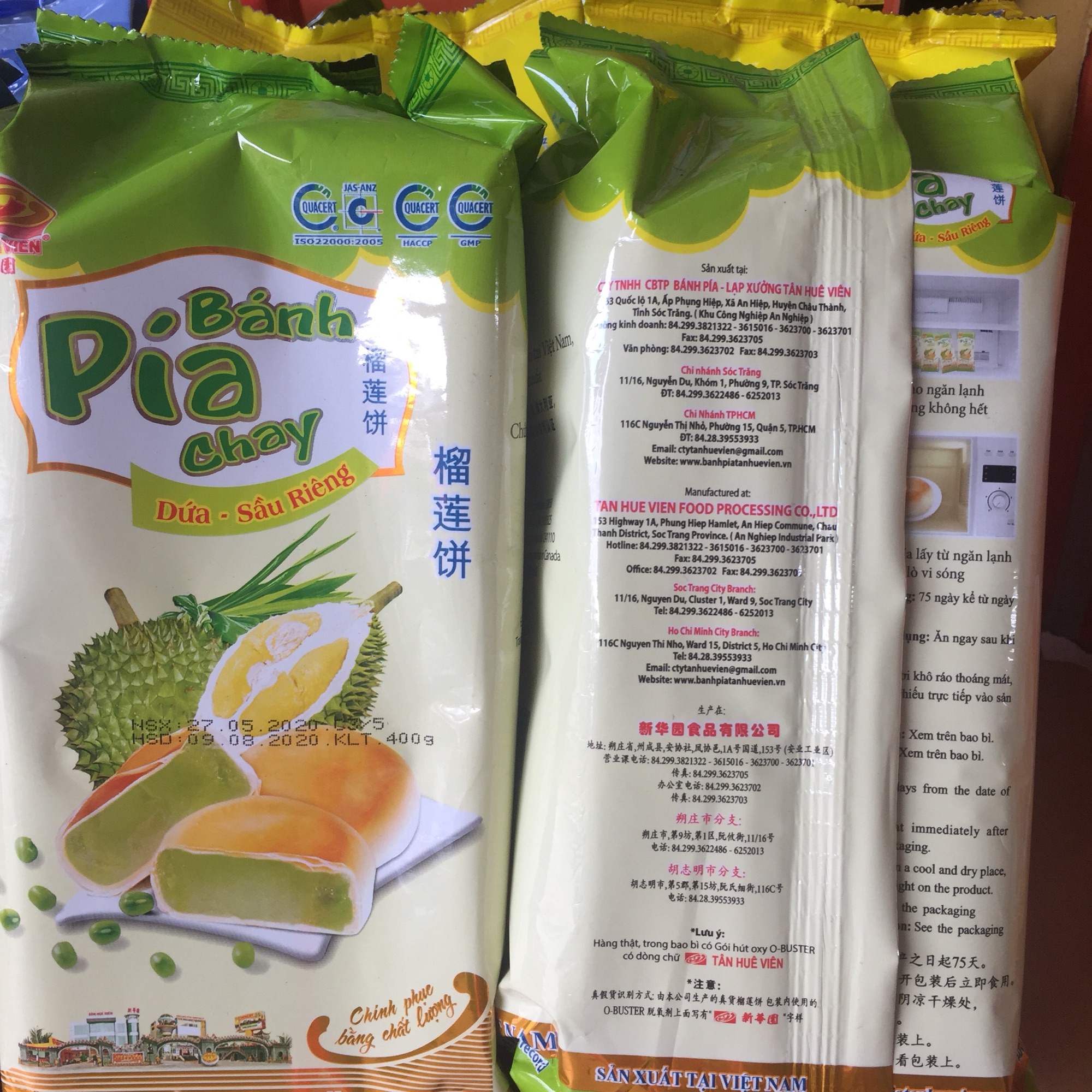 Bánh Pía Chay nhân Dứa-Sầu riêng