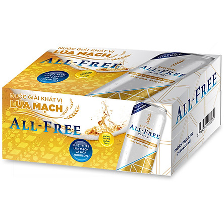 [HCM]LỐC 6 LON NƯỚC GIẢI KHÁT VỊ LÚA MẠCH SUNTORY ALL-FREE