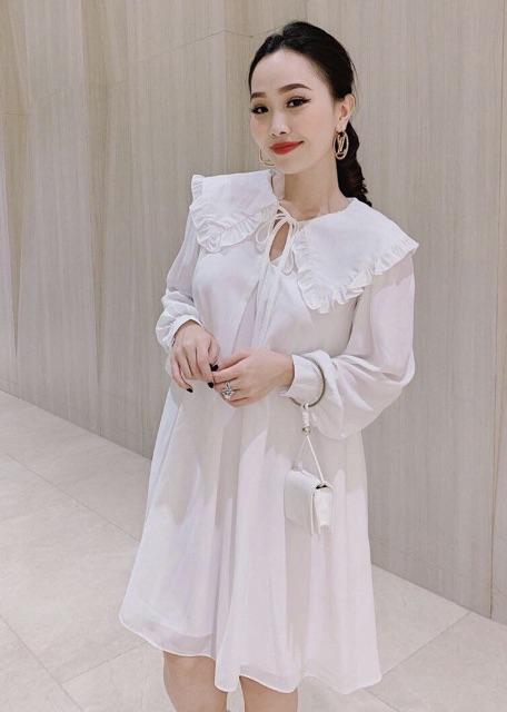 [HCM]Đầm trắng suông cổ bèo