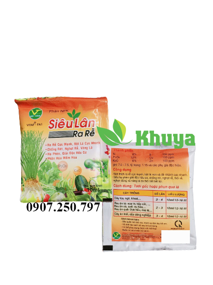 2 gói phân bón vietaf npk siêu lân ra rễ 10ml