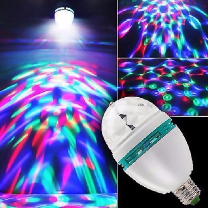 Đèn Led sân khấu vũ trường nhiều màu RGB 3w pha lê tự xoay tiện ích 2020