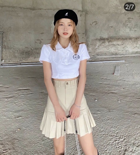 [HCM]Áo Croptop Cổ Bẻ Chữ Nhật ????
