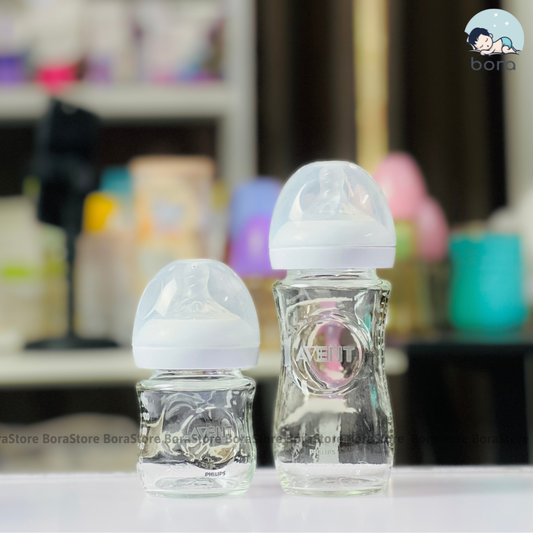 Bình sữa Avent Natural thủy tinh 60ml 120ml 240ml [Được chọn núm 0 - Y][Cam kết chính hãng]