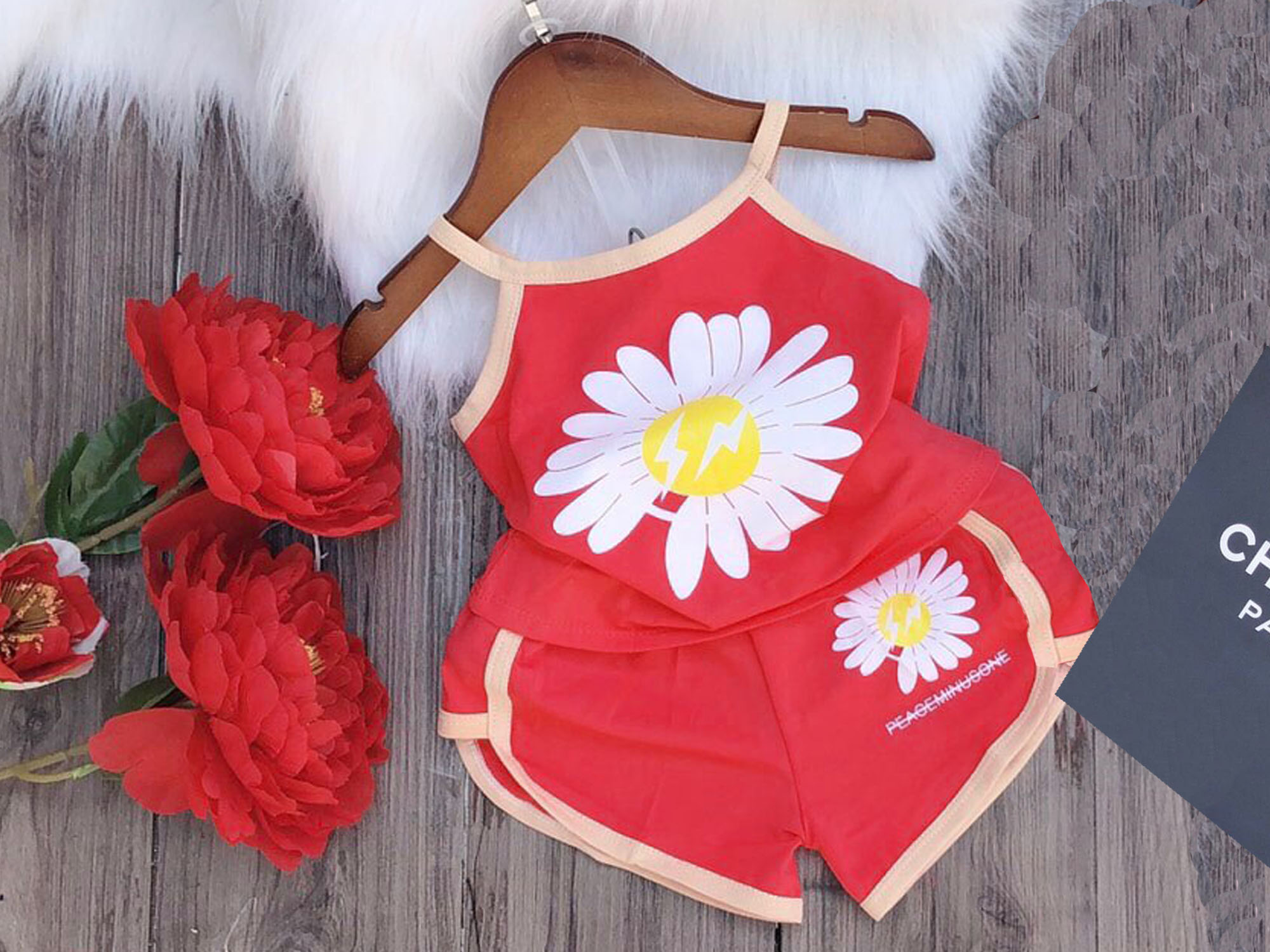 [HCM]ĐỒ BỘ cho bé gái hoa cúc áo 2 dây mùa hè siêu xinh cho bé 6-24kg.