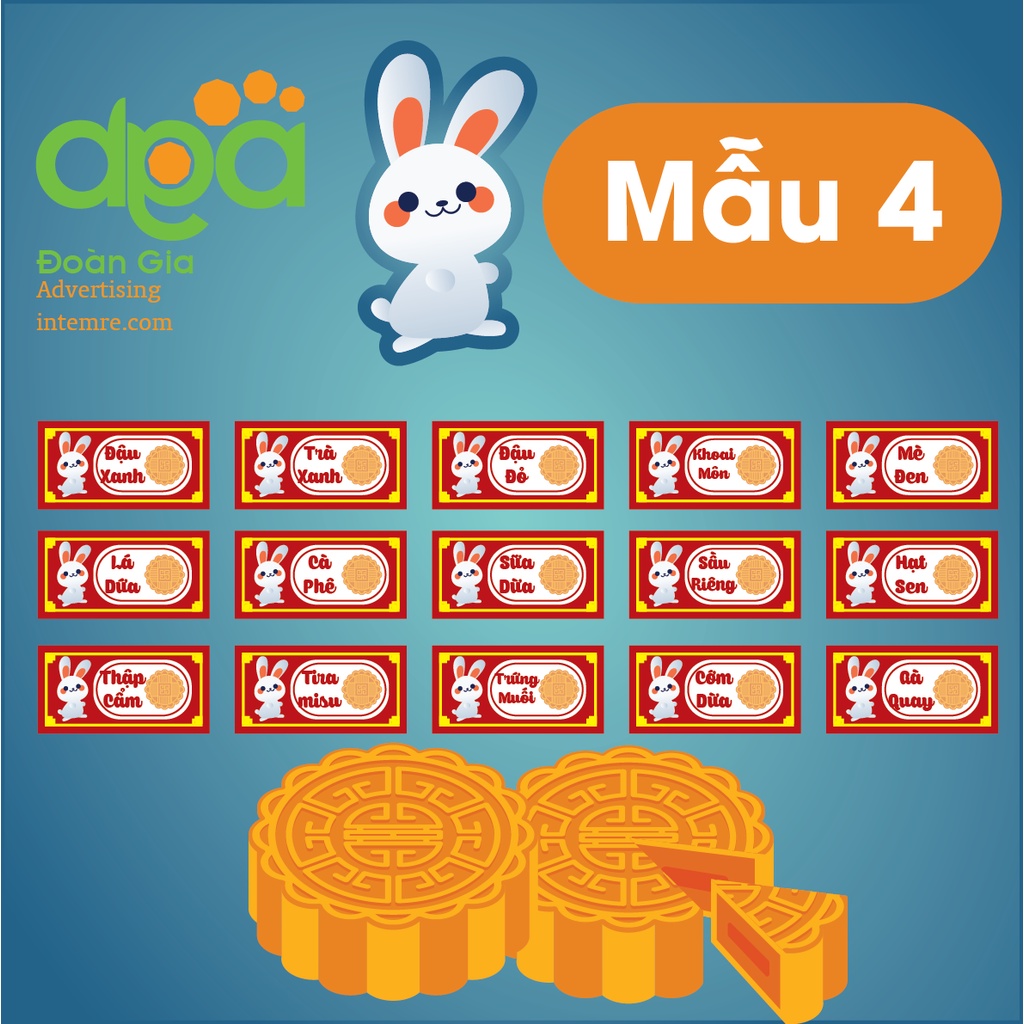 [Combo] Tem Bánh Trung Thu 100 tem mẫu 4.5.6