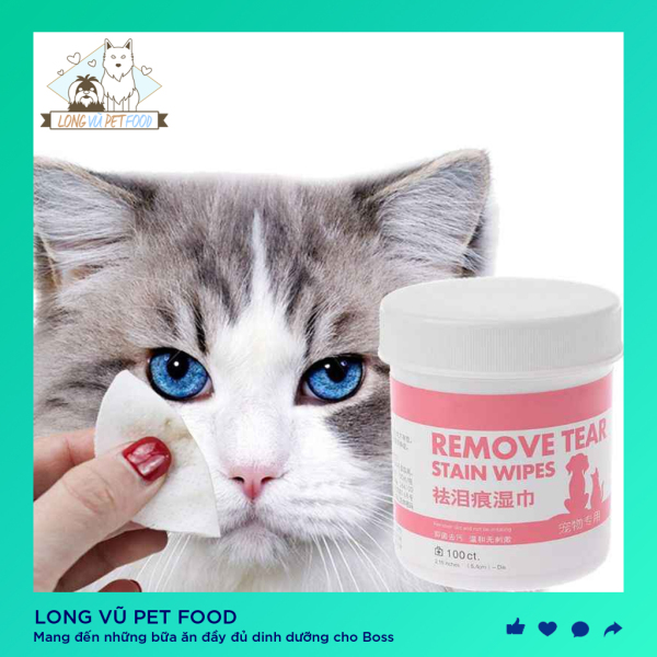 Bông lau vết ố mắt , vệ sinh tai cho chó mèo - Long Vũ Pet Food