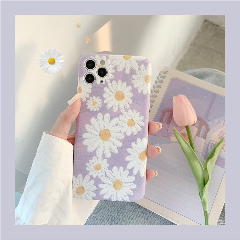 [HCM]Ốp iPhone Hoa Cúc Tím iPhone 7Plus/8Plus/X/Xs Max/11/11 Pro Max - ốp iphone