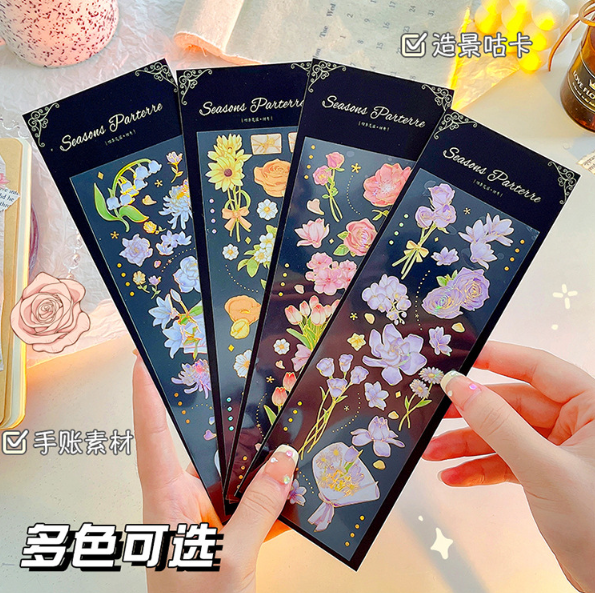 Sticker Hoa Lá tự cắt trang trí sổ tay DIY