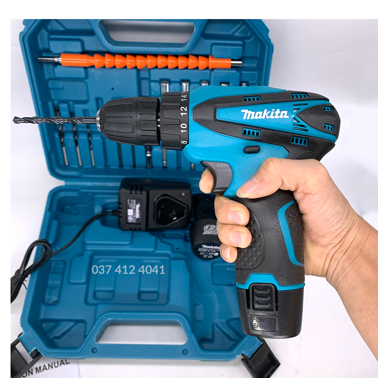 [TẶNG BỘ 24 CHI TIẾT] Máy khoan PIN cầm tay MAKITA 12v - Máy khoan pin - Máy khoan mini - Khoan sắt, khoan gỗ, bắt vít - Pin 3 cell - Có 2 Phân Loại