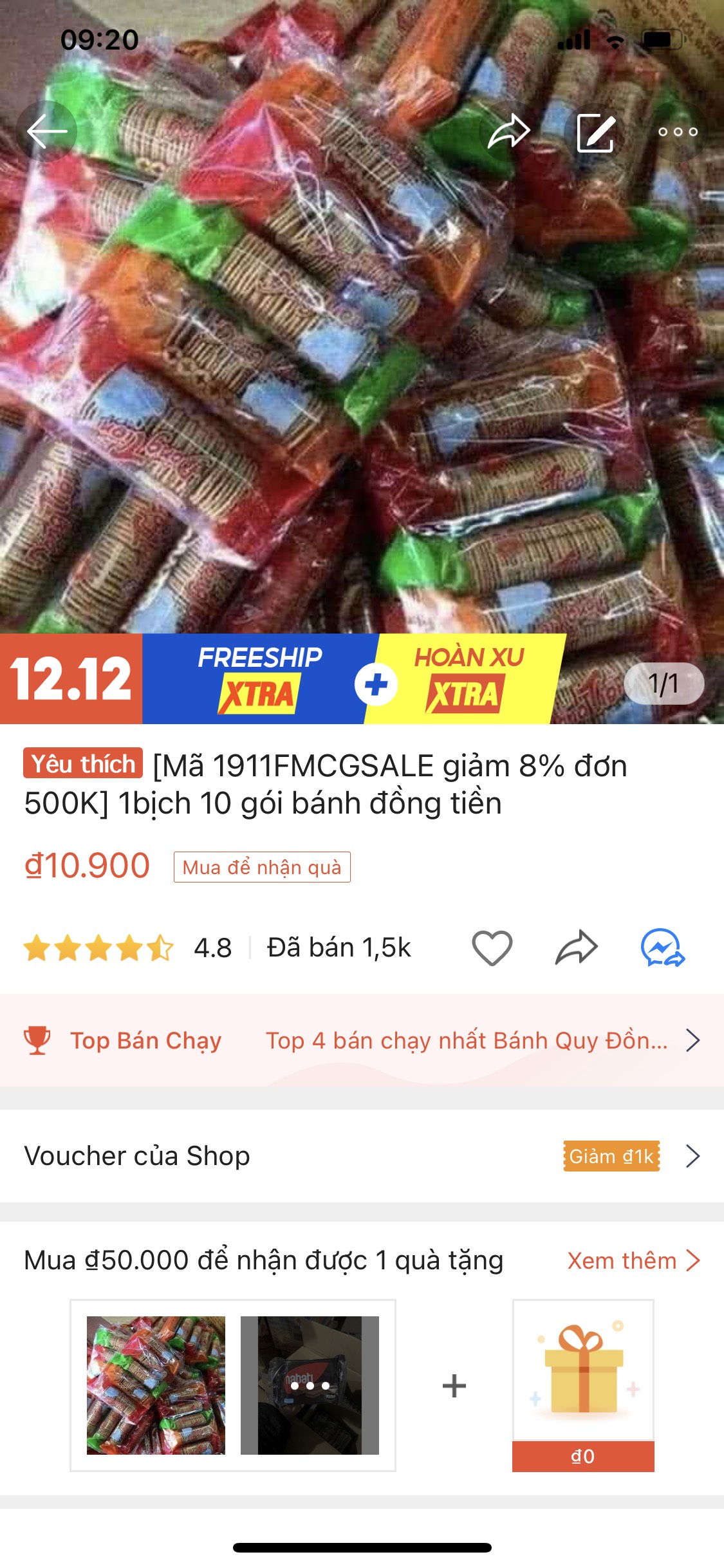 Bịch bánh đồng tiền 10goí nhỏ