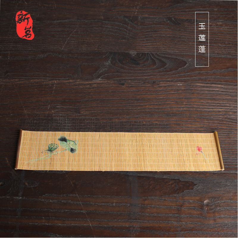 Chiếu mành tre, trúc trải lót ấm chén bàn trà đạo