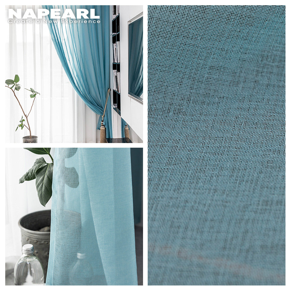 Napearl Rèm cửa vải tuyn màu trơn kích thước 100X260CM thích hợp trang trí phòng khách - INTL