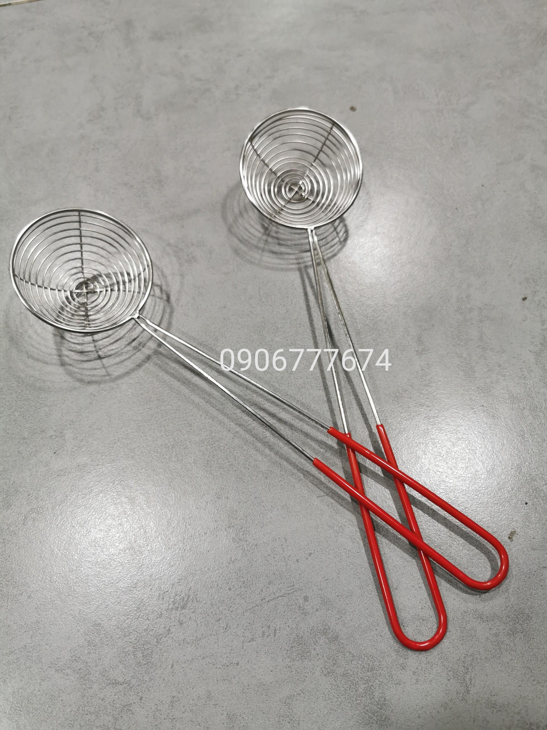 vợt (muôi) Inox cán đỏ (combo 2 cái)