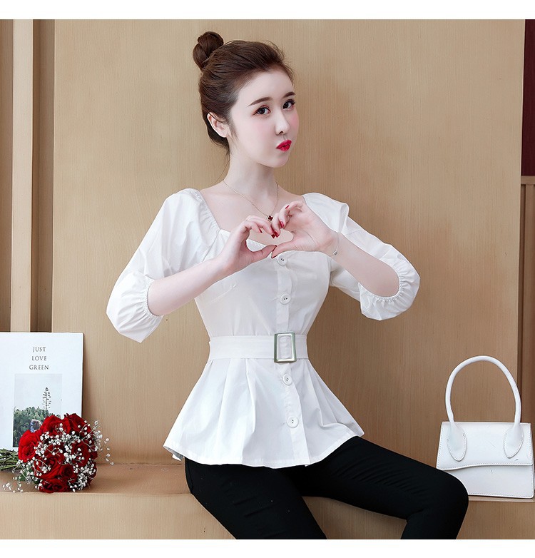 ÁO KÈM BELT NANA CỔ VUÔNG