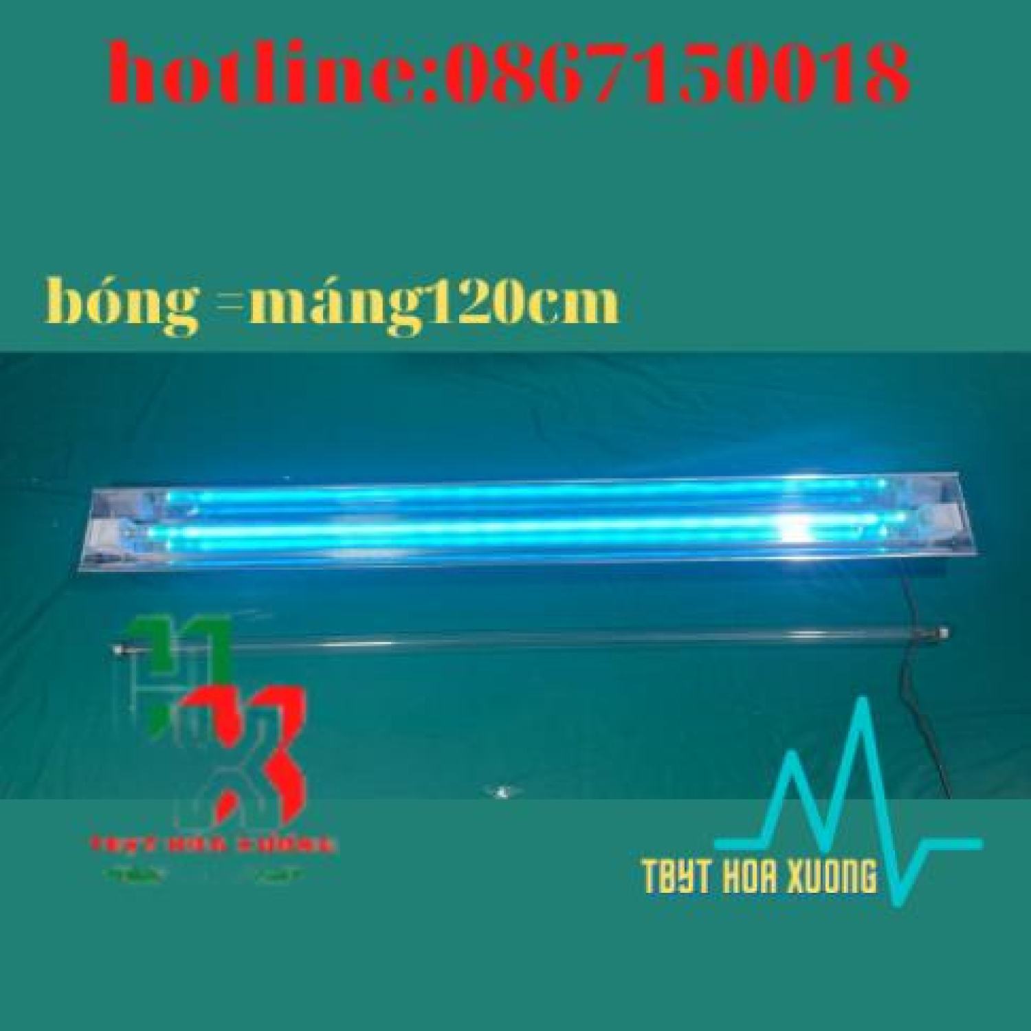 Đèn Cực Tím , Đèn Diệt Khuẩn Không Khí , Đèn UV ( Com Bo Máng + Bóng UV 120cm )