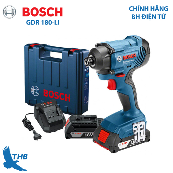 [Trả góp 0%] Máy vặn ốc vít dùng pin Máy bắt vít Bosch GDR 180 LI giá tốt chính hãng bảo hành 6 tháng Pin 18V-1.5Ah