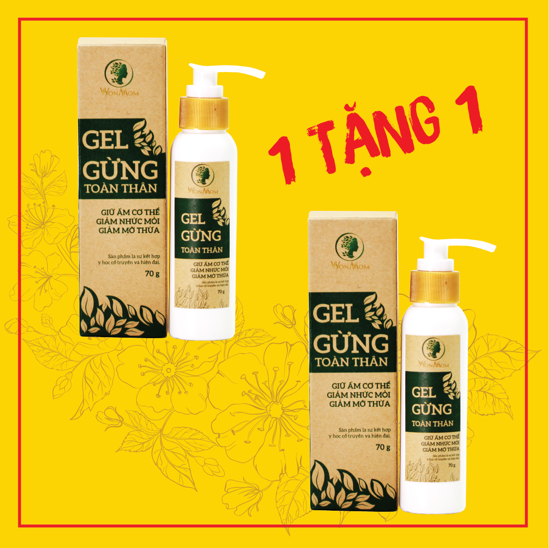 Gel Gừng toàn thân Wonmom giảm hẳn đau nhứt 70g