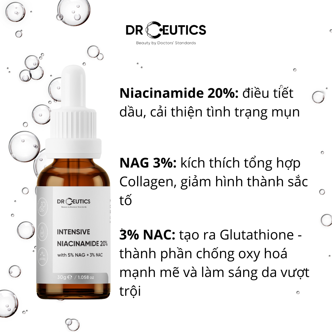Niacinamide DrCeutics Tinh Chất Giảm Thâm, Sáng Da Cho Da Dầu Mụn