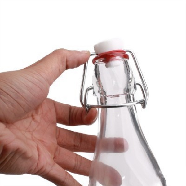 Chai thủy tinh gọng sắt nắp gài 1 lít