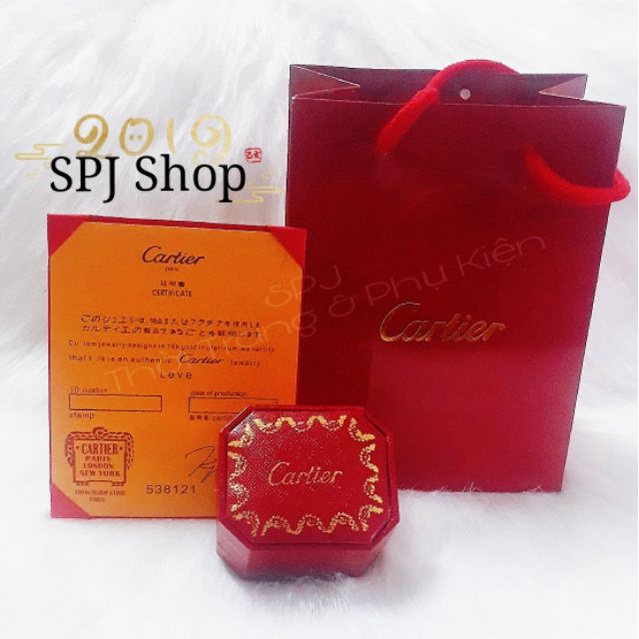 Hộp Cartier Đựng Nhẫn Trọn Bộ (3 Món Như Hình)