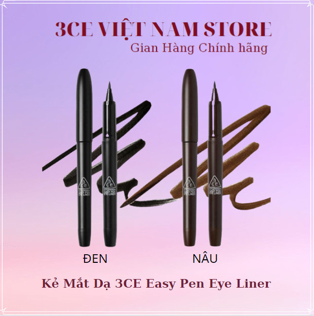 Kẻ Mắt Dạ Không Trôi 3ce Easy Pen Eye Liner Black- Brown