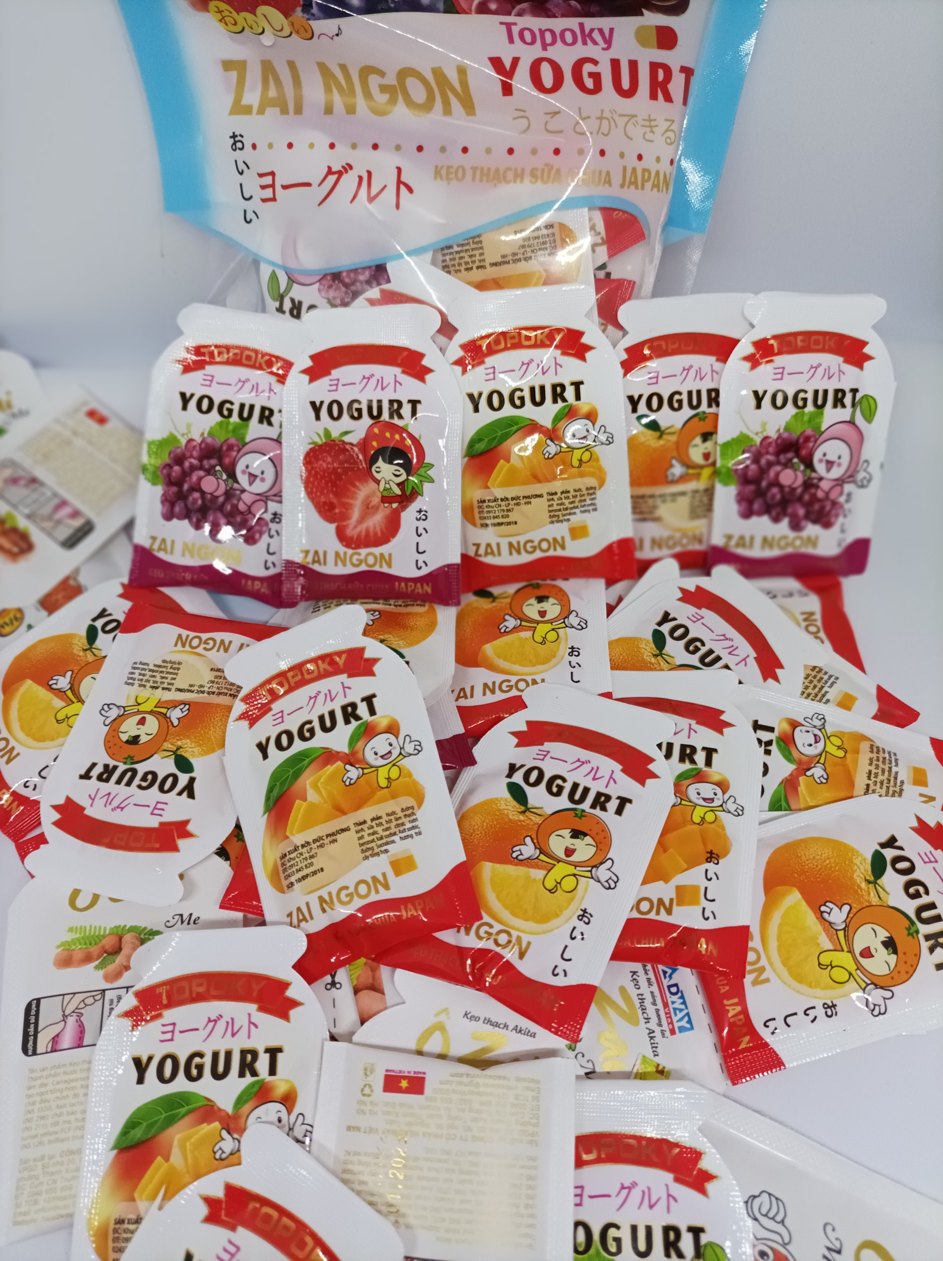 Thạch zai - Thạch zai Ngon Yogurt 400g - 28k ( các vị : Cam, xoài, dâu Tây, nho Mỹ….)