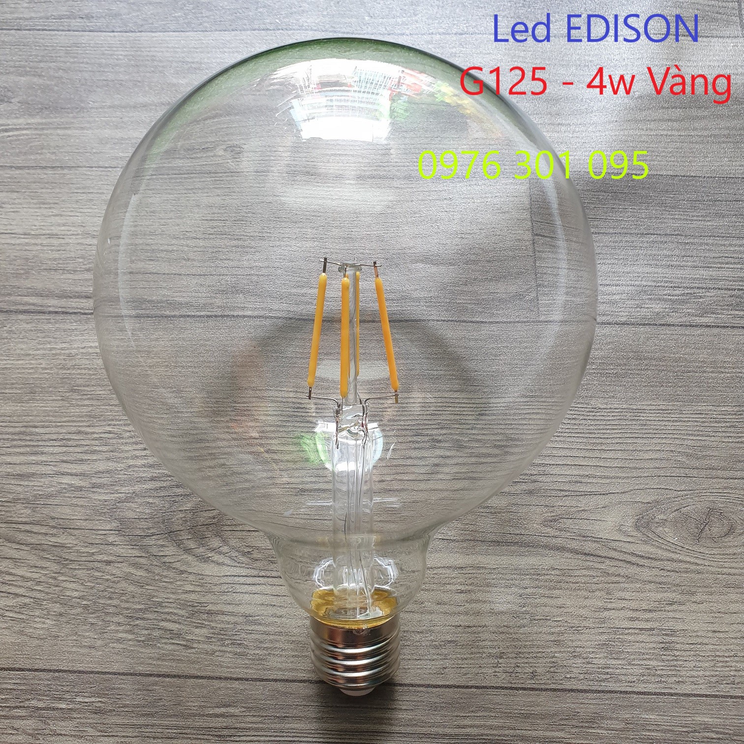 Bóng đèn led edison g125 - 4w - vàng