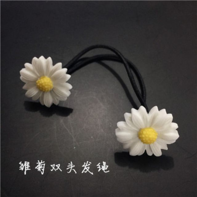 5 kẹp tóc, buộc tóc hoa cúc xinh xắn ???