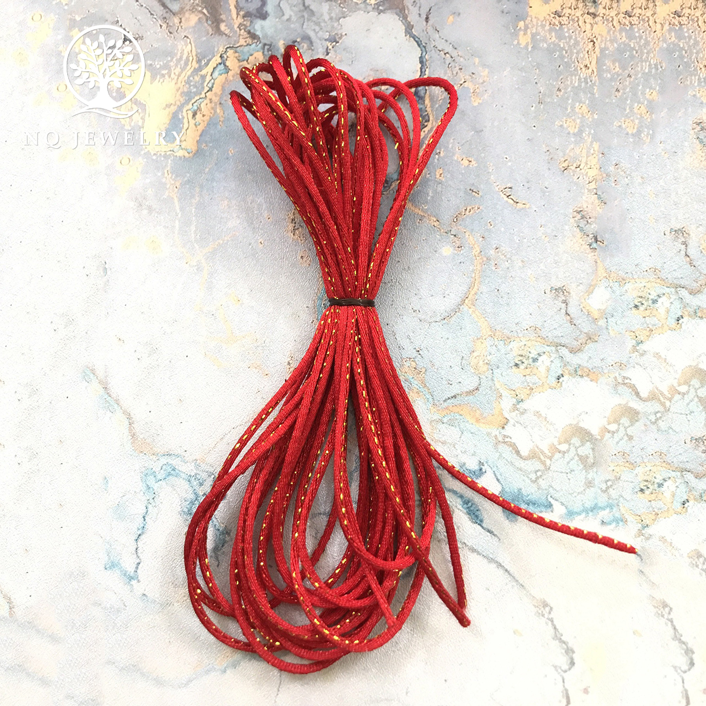 Bó 10m dây tim bóng handmade loại 15mm - Dây vải bóng 1.5mm để đan vòng thắt dây handmade